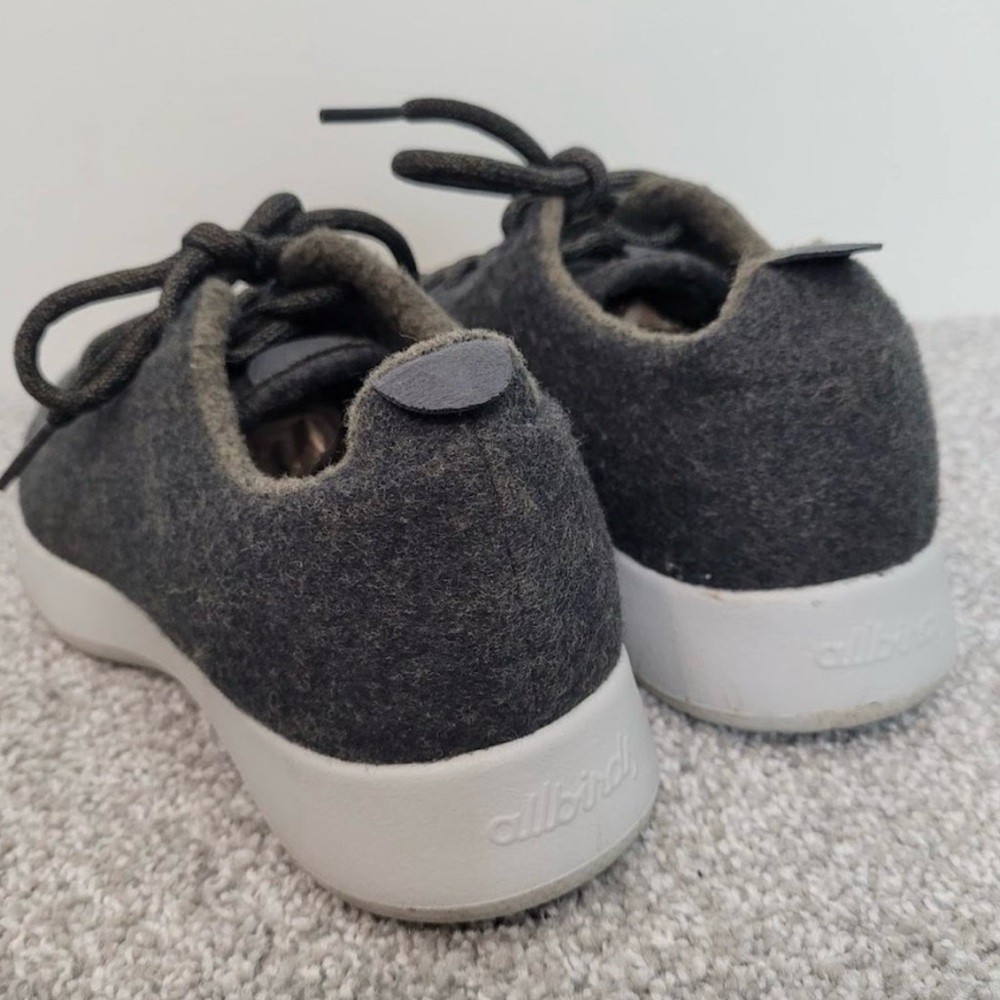 Allbirds Women’s the wool runner lace up grey gray tan tennis shoe sneakers 8 - Picture 4 of 11